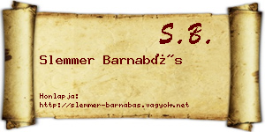 Slemmer Barnabás névjegykártya
